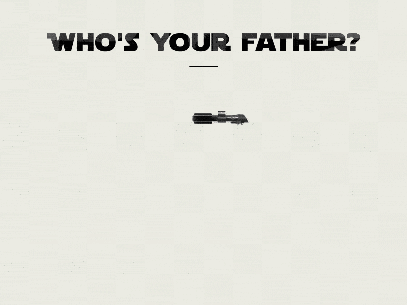 Starwars Whos your father? 2d animation chart data design lightsaber logo motion starwars typo visualised