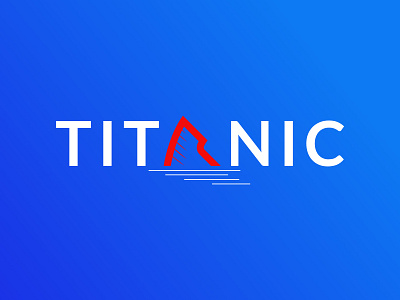 TITANIC design film flat lettermarklogo logo minimal titanic typography vector