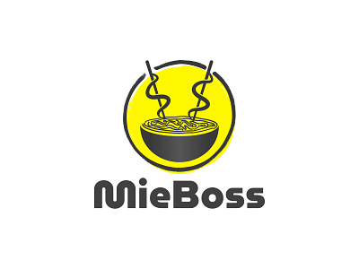 Mie Boss design flat food logo mie pictorial logo picture vector