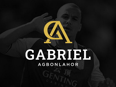 "GA for Gabriel Agbonlahor" Initial Logo ag branding flat graphic design initiallogo logo simple
