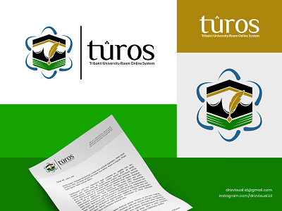 Turos logo design design flat islamic kabah lettermarklogo logoconcept makkah student university