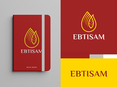 Ebtisam Logo branding design flat logo maroon smile