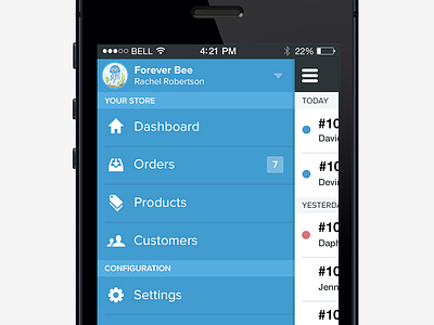 Shopify Navigation ios7 iphone menu navigation