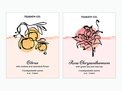 Product labels for Teabath Co.