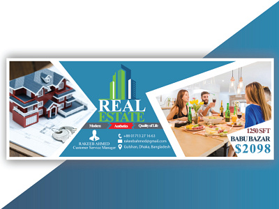 Facebook cover photo for real estate business banner design branding construction business design facebook illustration illustrator minimal photo real estate real estate agency real estate branding