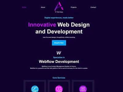 My New Portfolio Site - AT Web Design adobe xd adobe xd design design freelance design freelancer portfolio portfolio site ui ux web webdesign webdesigner webdeveloper webflow website