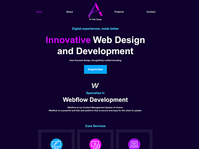 My New Portfolio Site - AT Web Design adobe xd adobe xd design design freelance design freelancer portfolio portfolio site ui ux web webdesign webdesigner webdeveloper webflow website