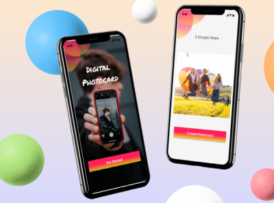 Digital Photocard app design ui ux web website
