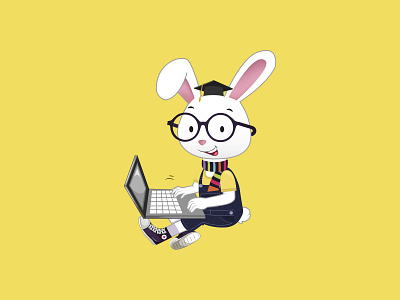 Rabbit - Okidokids character characterdesign illustration illustration art illustration design illustrator kindergarten mascot design mascotlogo rabbit