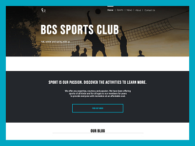 BCS Sports Club - Web Design design graphic design ui ux web design