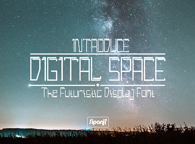 DIGITAL SPACE FONT branding created cute font display font display typeface fancy font futuristic logo packaging