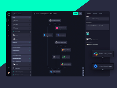 CRFT Automation Flow Canvas automation canvas dark ui dashboard drag and drop flow security ui