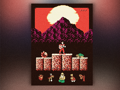 Rygar Poster 8bit arcade game nintendo pixels pop culture poster red retro rygar screenprint sprites