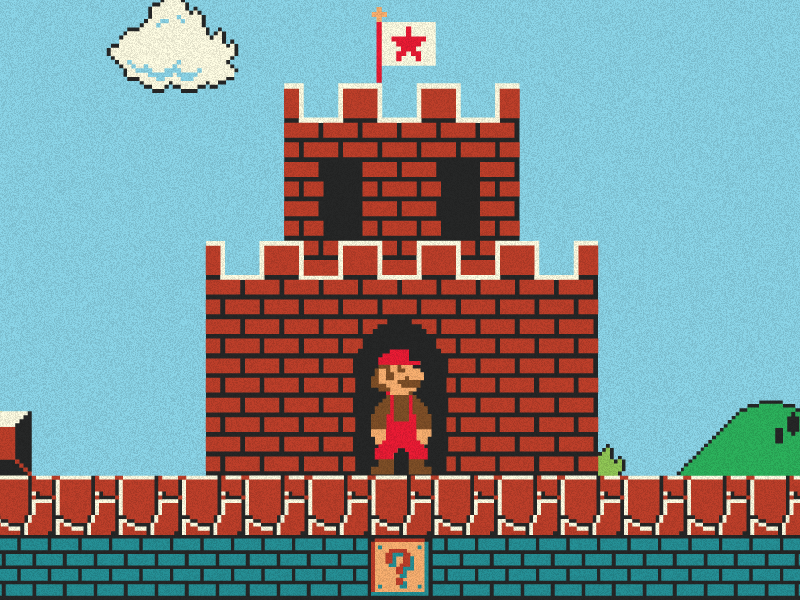 Super Mario WIP nintendo 8bit retro game pixels mario sprites nes poster level one super mario bros