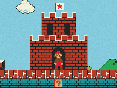Super Mario WIP 8bit game level one mario nes nintendo pixels poster retro sprites super mario bros