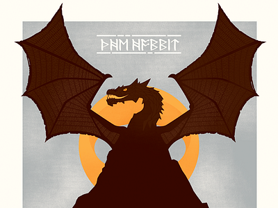 The Hobbit WIP dragon lotr poster screen print smaug the hobbit tolkien