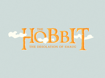 The Hobbit Title Treatment bilbo clouds custom font illustration lettering lotr poster screen print the hobbit tolkien