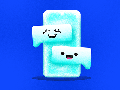 Chat Emoji blue chat emoji faces illustration phone smiley texting texture