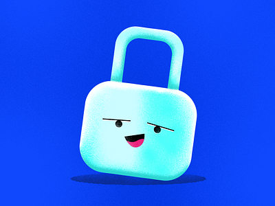 Security Emoji blue cute emoji icon illustration lock security smiley textline texture