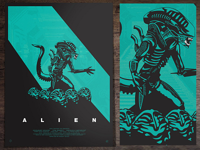 The Perfect Organism alien film horror illustration movie poster scifi vector xenomorph