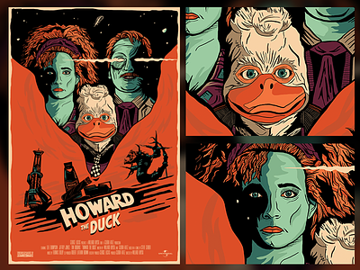 Howard The Duck Poster comics film howard the duck illustration movie orange poster