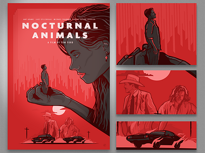 Nocturnal Animals animals film illustration movie nocturnal poster red