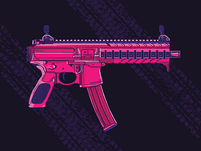 Sig Sauer MPX Pistol drawing gun illustration photoshop pink pistol wacom