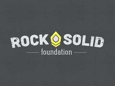 Rock Solid Foundation cubano font geared grunge illustrator logo photoshop texture type yellow
