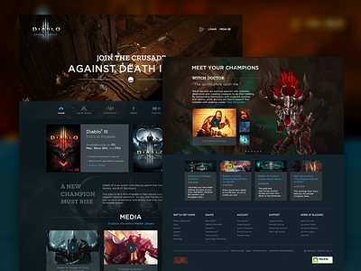 Diablo 3 Website Redesign blizzard design diablo 3 game photoshop ui ux design web design website