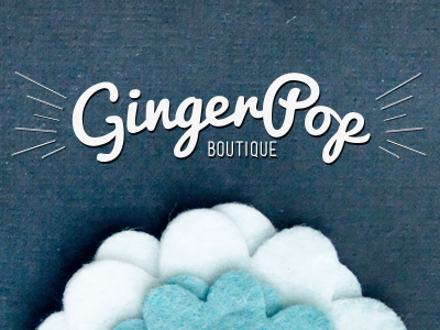 GingerPop Boutique Logo blue boutique cute felt handmade illustrator logo mensch pacifico photograph photoshop texture white