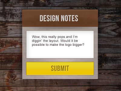Design Notes Form bebas neue brown button design feedback form notes texture web web form wood yellow