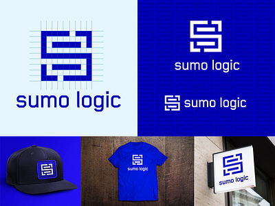 Sumo Logic Logo blue branding hat japanese lettering logo logo design sumo logic tshirt vector