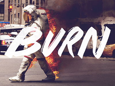 Burn astronaut fire hand lettering typography lettering