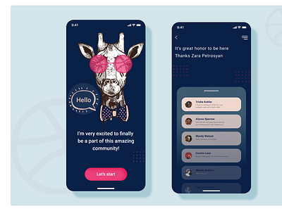 Hello Dribbble! app design dribbble hello illustration ui