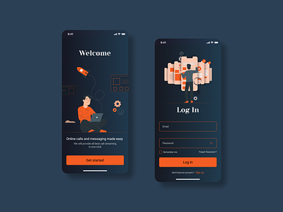 Online Call and Chat App app design dribbble figma login page mobile app design ui ux