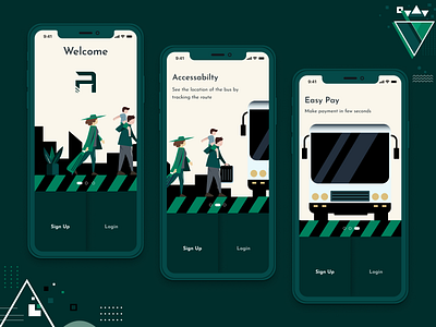 Bus / Onboarding screen app design figma illustration login page logo mobile app design typography ui ux