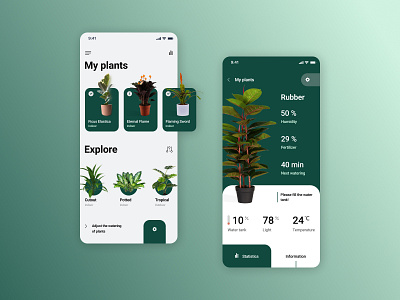 Plant Care App app design dribbble figma mobile app design ui ux