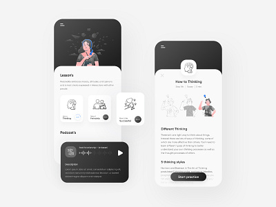 Self improvement app app design learning selfimprovement ui ux