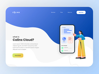 Colins | web host service landing landing page landingpage ui ux web web design webdesign website