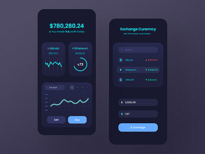 Cryptocurrency trading app app app ui cryptocurrency design exchange mobile trading ui ux
