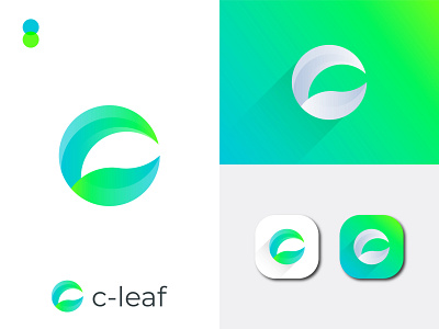 Modern C Letter Logo With Leaf