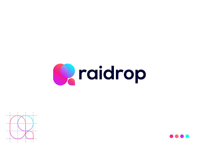 Modern R with Drop Logo Combination