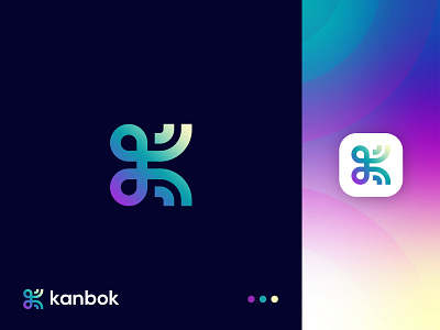 K + B Letter Combination abstract art abstract k logo idea abstract kb logo abstract logo brand identity business logo colorful logo gradient kb logo idea gradient logo k and b logo k logo idea logo design modern k logo modern lettering modern logo modern logo ideas professional kb logo professional logo
