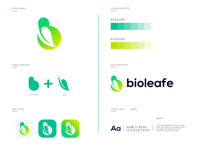 Bioleafe Branding Design | B+Leaf Logo Combination abstract art abstract leaf logo abstract logo b with leaf logo brand identity branding design business logo colorful logo creative leaf logo gradient logo leaf logo letter logo design logo design logo idea 2021 modern leaf logo modern lettering modern logo professional logo