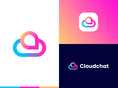 Cloud+Chat abstract chat logo abstract cloud logo brand identity business logo chat logo chat with cloud logo cloud logo colorful logo design dribbble gradient chat logo gradient logo illustration logo logo design modern cloud logo modern lettering modern logo professional logo