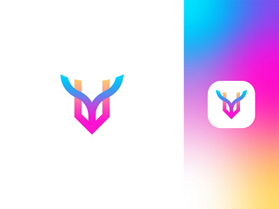 Y+Deer+Pencil abstract deer logo abstract pencil logo brand identity business logo colorful logo creative dear logo deer logo with pencil design gradient deer logo gradient logo illustration letter logo idea logo logo design modern deer logo modern lettering modern logo y letter logo y with deer logo