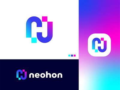 N+H Monogram 3d abstract logo brand identity branding business logo colorful logo design gradient logo graphic design illustration letter logo logo logo design modern letter logo modern lettering modern logo modern nh logo monogram logo nh logo professional logo