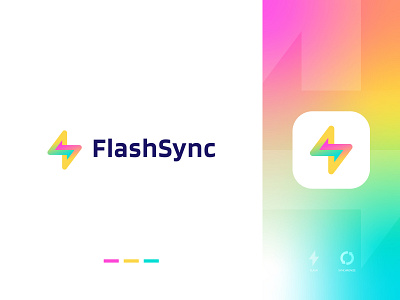 Flash + Synchronize Logo Design