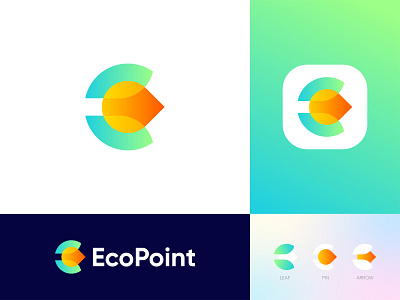 E+Leaf+Pin Logo Design