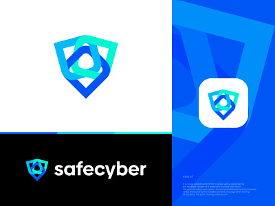 SafeCyber Logo Design | Abstract Security Logo